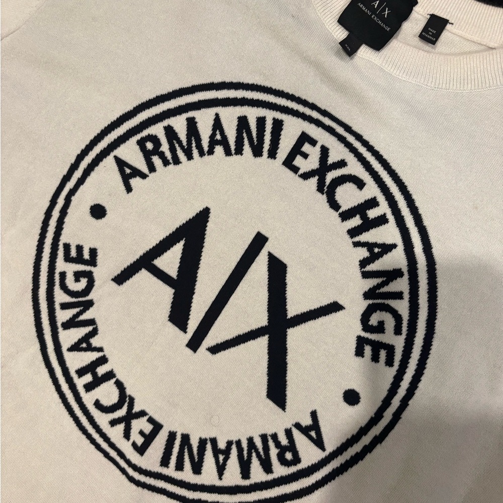 Armani Exchange White Crewneck Sweater - Picture 4 of 7